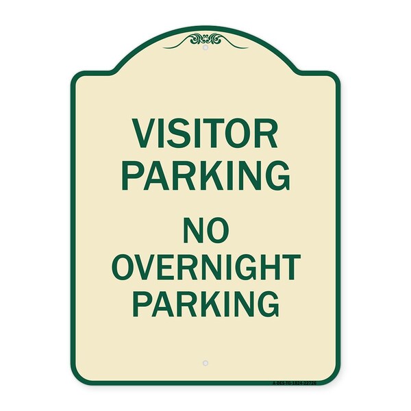 Visitor Parking Visitor Parking No Overnight Parking Heavy-Gauge Alum Sign, 24" x 18", TG-1824-22726